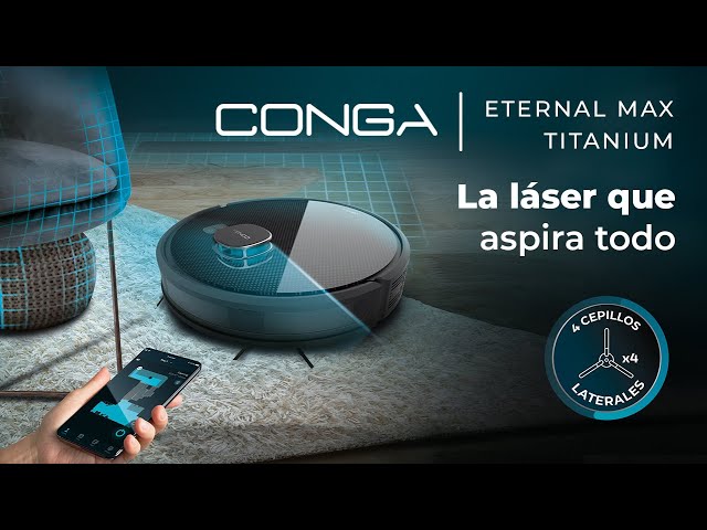 Aspirador Robô com Mopa Cecotec Conga Eternal Max Titanium Navegação Laser 3.000 Pa Controlo por Voz video