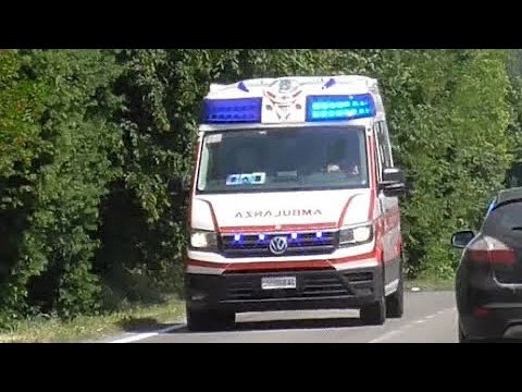 VOLKSWAGEN CRAFTER CRI CORREGGIO IN EMERGENZA - ITALIAN RED CROSS AMBULANCE RESPONDING