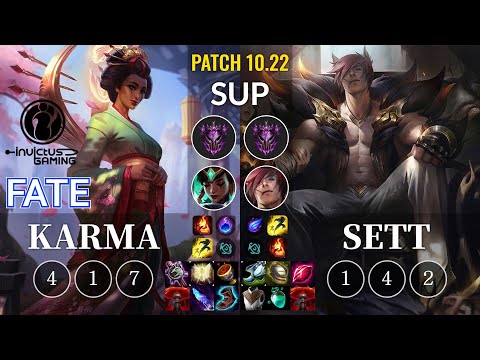 IG Fate Karma vs Sett Sup - KR Patch 10.22