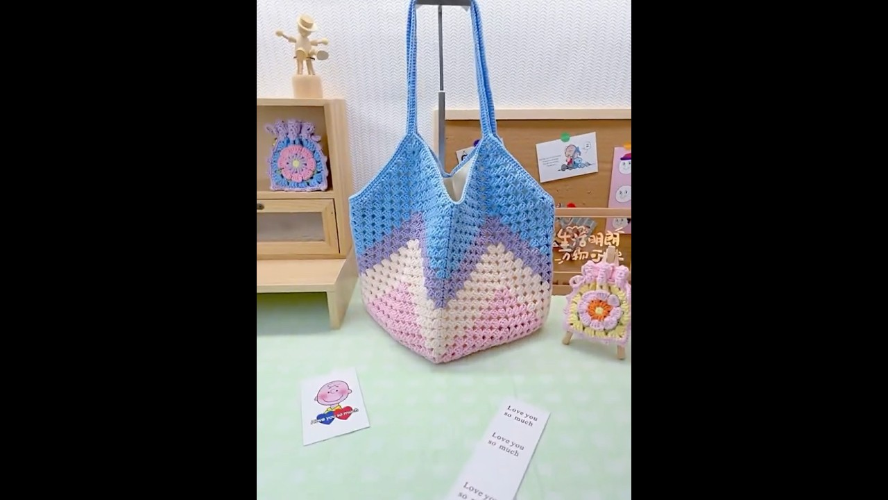 How to Crochet a Color Changing Bucket Tote Bag with Large Capacity | Simple Tutorial