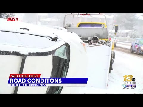 Snow creates slick roads across Colorado Springs