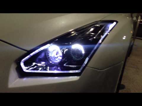 AWESOME CUSTOM LED HEADLIGHTS ON WANGAN R35 GT-R
