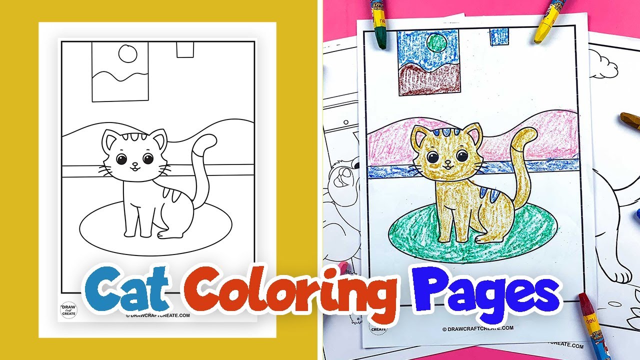 Cat Coloring Pages - Free Printable - Draw Craft Create