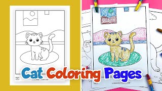 Cat Coloring Pages - Free Printable - Draw Craft Create