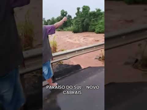 Ponte na RSC-287, entre Paraíso do Sul e Novo Cabrais, desabou no 01/05 #ParaísoDoSul #NovoCabrais