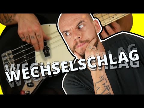 Gleichmäßig mit zwei Fingern anschlagen - E-Bass Wechselschlag