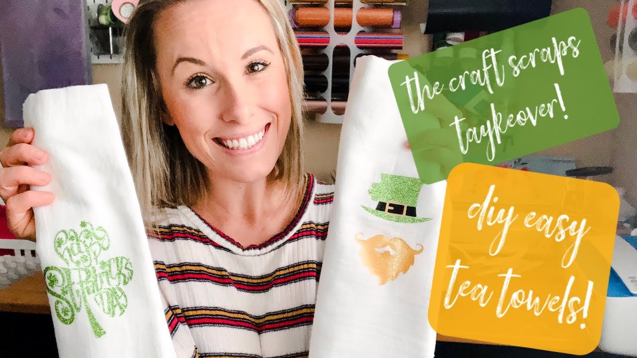 DIY St. Patricks Day Tea Towels with the Cricut - YouTube