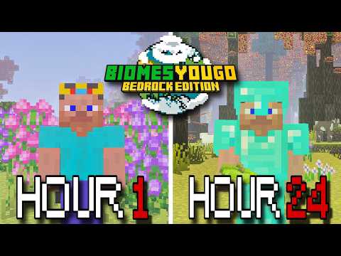I Spent 24 Hours In Bedrock's MOST INSANE Biomes Add-On... Oh The Biomes You'll Go!