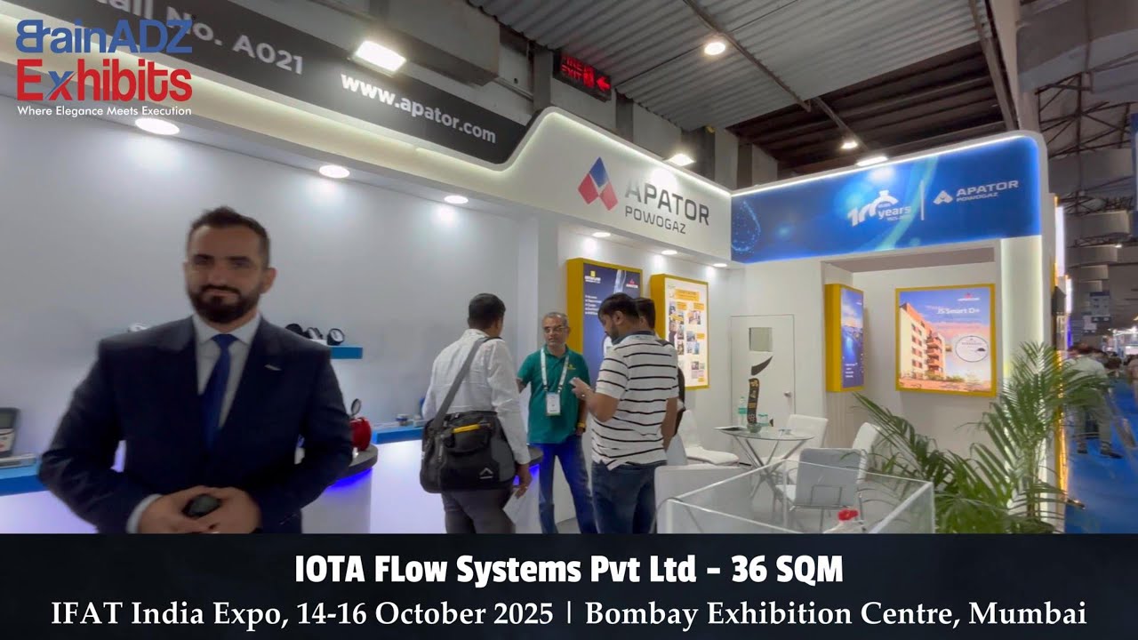 IOTA Flow Systems Pvt Ltd at IFAT India Expo 2025 – Designed & Built by BrainADZ Exhibits