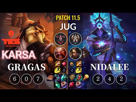 TES Karsa Gragas vs Nidalee Jungle - KR Patch 11.5