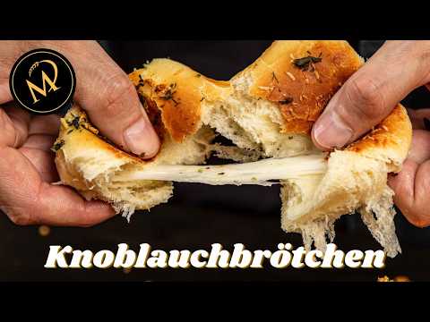 Die luftigsten Knoblauch Kräuter Käsebrötchen - Fluffige Knoblauchbrötchen mit Käsefüllung