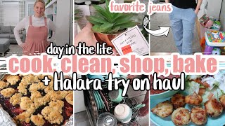 COOK, CLEAN, SHOP, BAKE WITH ME + HALARA TRY ON HAUL / NEW FAVORITE JEANS / DAY IN THE LIFE
