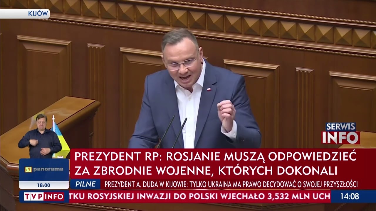 Przemówienie prezydenta Andrzeja Dudy w Radzie Najwyższej Ukrainy