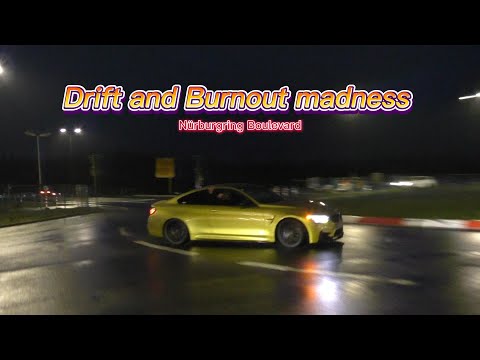 Drift and Burnout madness at the Nürburgring Boulevard!! Crazy Guilia QV and BMW´s !! Carfriday 2023