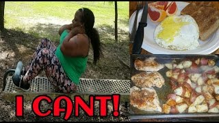 FAT GIRLS WORKOUT TOO || WHAT I ATE TODAY  || COOKING DINNER