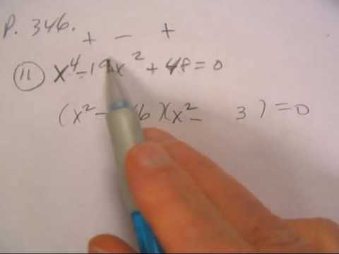 SOLVING EQUATIONS BY FACTORING P346 #11