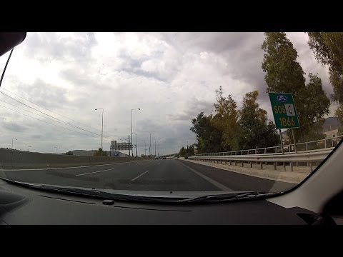 Driving on Attiki Odos and Olympia Odos (Motorway 8) towards Corinthos - onboard camera