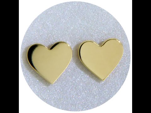Cercei Stud Aur Galben 14k Inimioare - Caldura si Rafinament