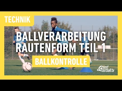 Fussballtraining: Ballverarbeitung Rautenform Teil 1 - Ballkontrolle - Technik
