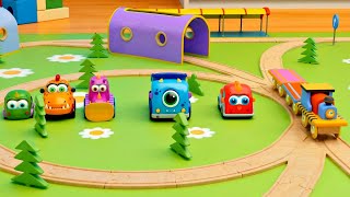 A ferrovia dos carrinhos Mocas! Desenhos animados em português. Desenho animado infantil