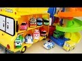 Robocar Poli Car Toys Parking Tower Play And Tayo School Bus