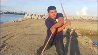 Arnis Double Stick Reverse Sinawali with X- Footwork/Self Defense