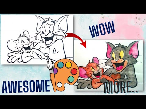 Tom and Jerry Painting 🎨 | How to Colour Tom and Jerry | Tom and Jerry Painting easy painting