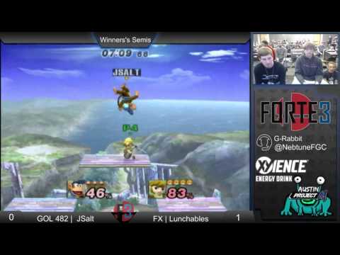 Forte3-GOL 482 | JSalt (Diddy) vs FX | Lunchables (Toon Link,Roy) WSFs