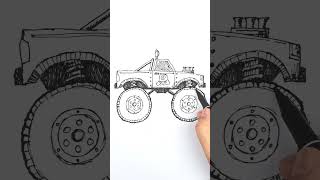 How to Draw a Monster Truck | Step By Step