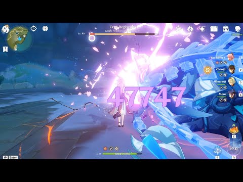 C0 Yae Miko with R1 Widsith and Level 1 Talents Damage Comparison