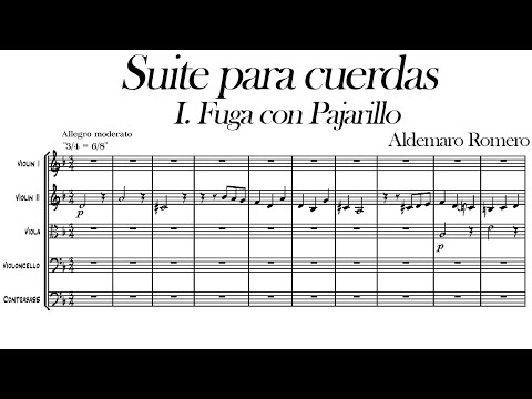 Aldemaro Romero - Suite para cuerdas - I. Fuga con Pajarillo (1977) Score