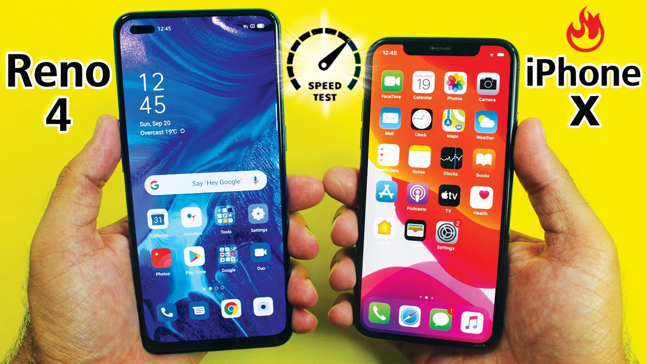 Oppo Reno 4 vs Apple iPhone X - Speed Test!😱