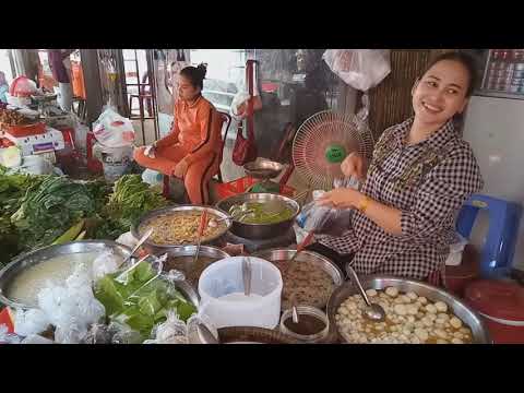 Asian Street Food - Amazing Food View In Cambodian Market - Phnom Penh Street Food View