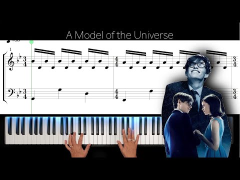 🎼 A Model of the Universe - Jóhann Jóhannsson - Piano tutorial with scrolling sheet music