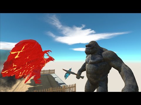 JODAN DEATH CLIMB VS DIFFERENT SIZE KING KONG - Animal Revolt Battle Simulator