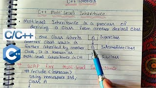 Download the video "Explain multilevel inheritance with example program - C++ OOPs Programming language in Hindi - 66"