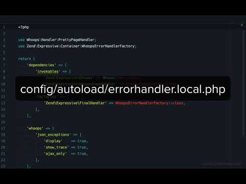 Zend Expressive - How To Enable the Whoops Error Handler