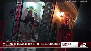 Caught on cam: South Fort Myers woman accused of throwing 'first date' brick through ex's window