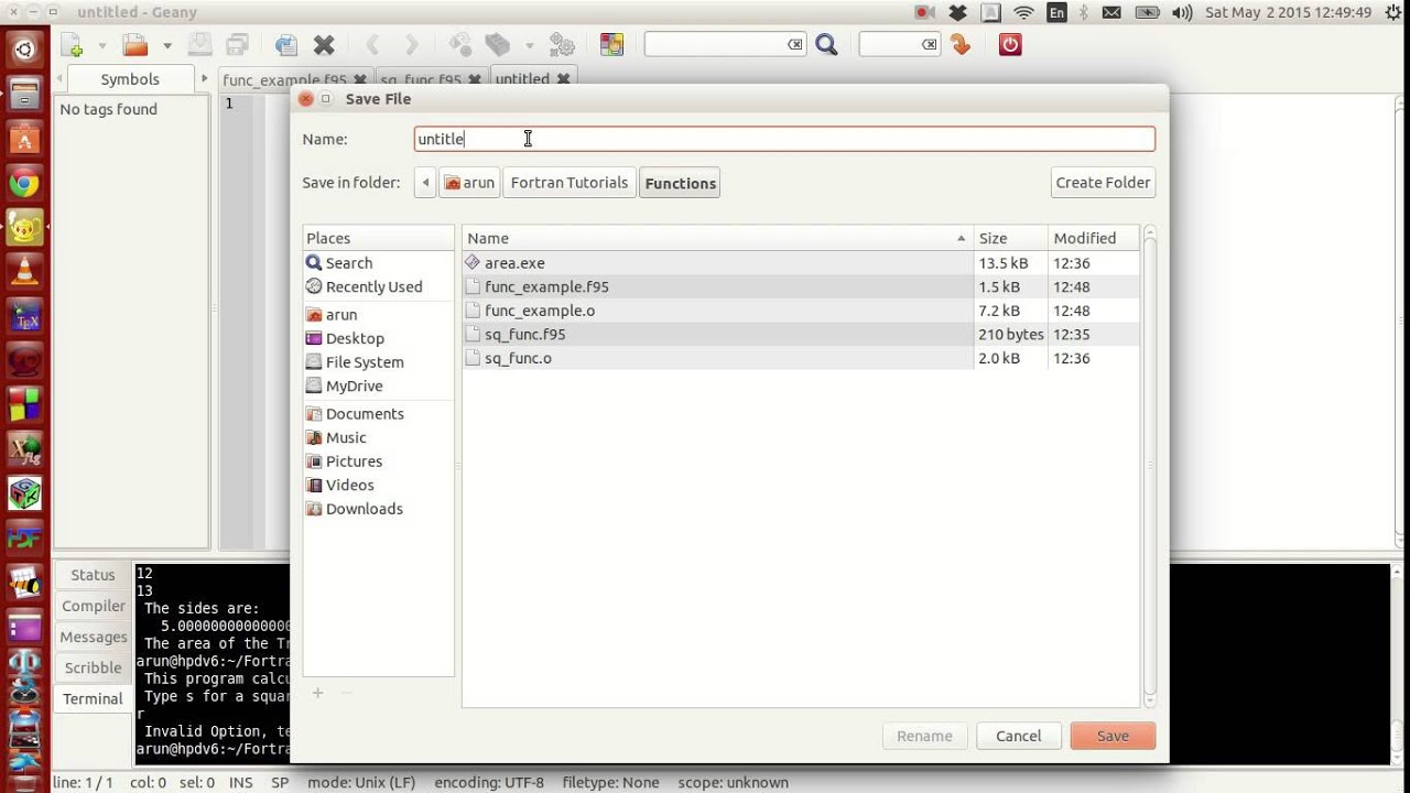 Fortran Programming Tutorials (Revised) : 032 : More on functions, using shell scripts