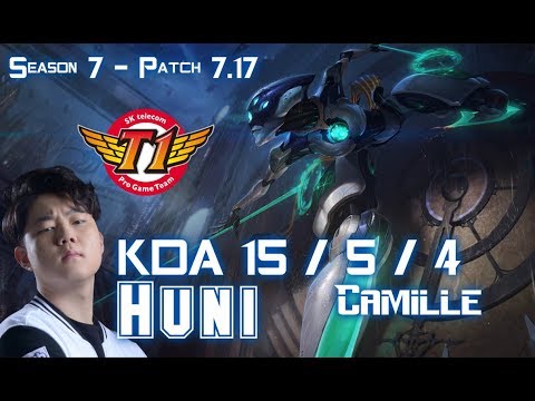 SKT T1 Huni CAMILLE vs YASUO Top - Patch 7.17 KR Ranked