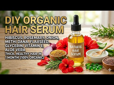100% Organic Hair Serum — Hibiscus + Rosemary Onion | Zero Hair Fall & Fast Growth