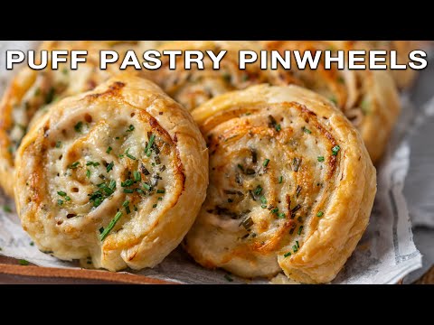 Turkey and Cheese Puff Pastry Pinwheels
