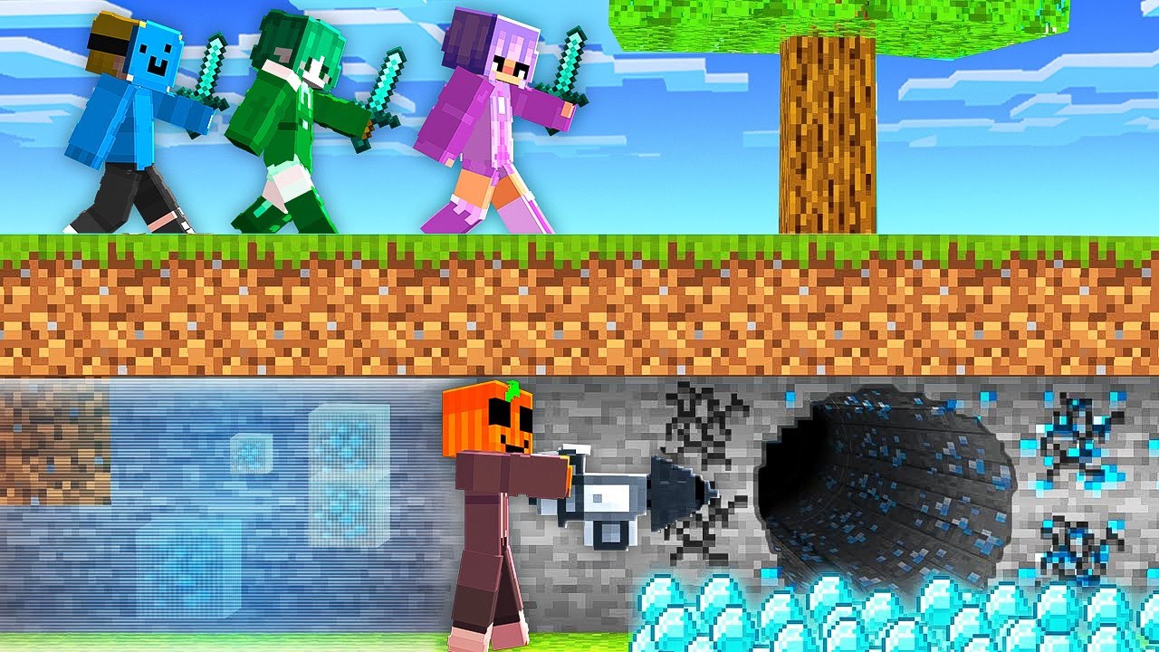 Cazadores Vs TALADROS CHETADOS en Minecraft!