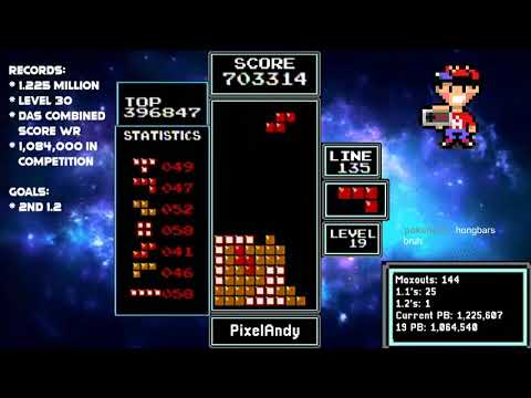 NES Tetris - 1,257,254 #3 Highest DAS Score of All-Time