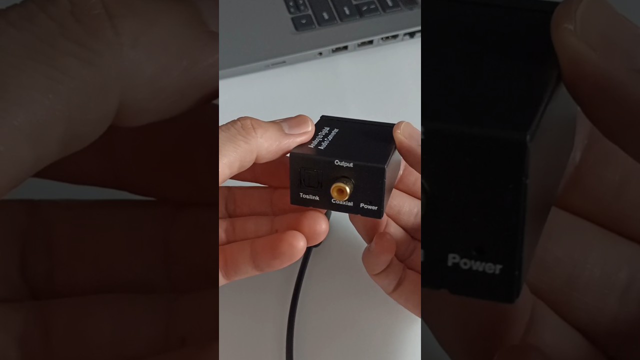 Connect Dell laptop output via SPDIF Toslink optical cable Analog to Digital audio Converter #shorts