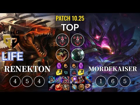 GEN Life Renekton vs Mordekaiser Top - KR Patch 10.25
