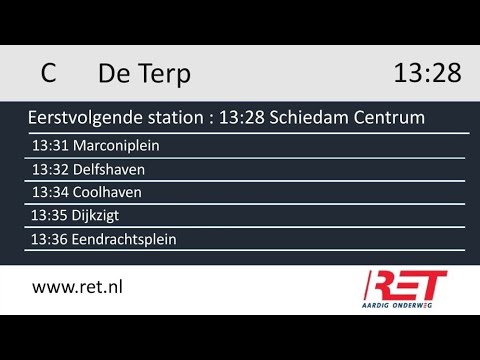 RET Metrolijn C Omroepen De Akkers - De Terp | Rotterdam.