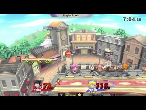 UoM-Nov, Sm4sh RR Pools: Skorpio (Robin) v. DiNoahsaur (Peach)