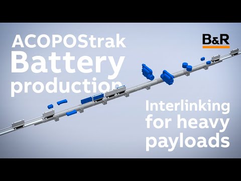 High-volume prismatic battery pre-assembly using ACOPOStrak interlinking for heavy payloads
