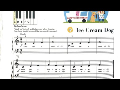 Piano/Keyboard Tutorial 19 - Ice Cream Dog from My first Piano Adventure lesson Book B #music #piano